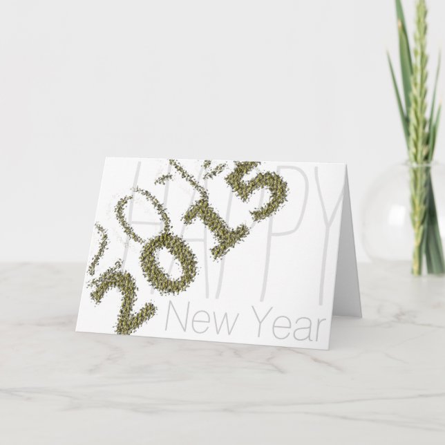 2014- 2015 Happy New Year - Gold Dust -2- Greeting Holiday Card (Front)