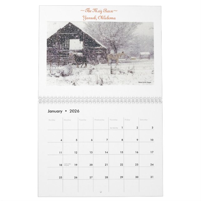 2014 Barn Calendar (Jan 2026)