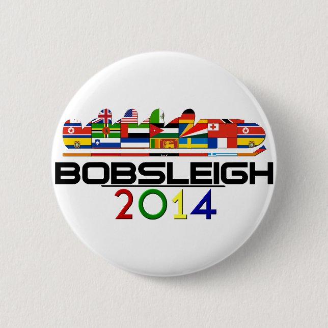 2014: Bobsleigh 6 Cm Round Badge (Front)