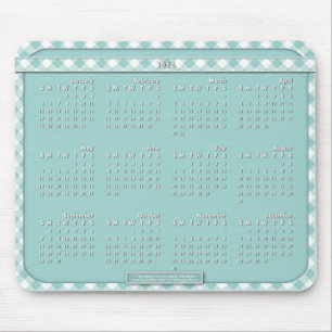 2014 Calendar Mouse Pad - Chex Blue