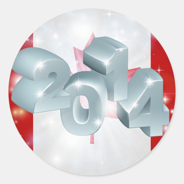 2014 Canada flag Classic Round Sticker (Front)