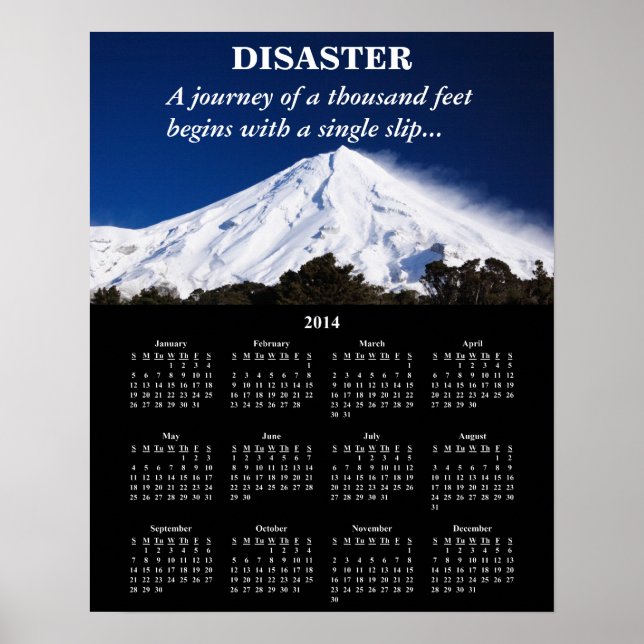 2014 Demotivational Calendar Disaster Poster (Front)