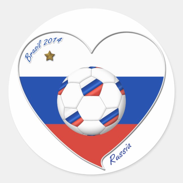 2014 FOOTBALL RUSSIAN flag of the world Classic Round Sticker (Front)