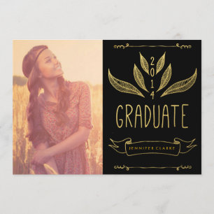 2014 GOLD GRADUATION PARTY INVITATION