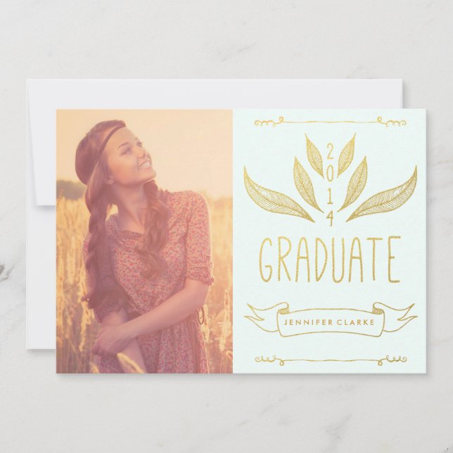 2014 GOLD GRADUATION PARTY INVITATION (Front)