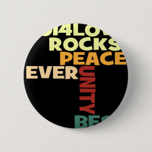 2014 Love Rocks Peace Art Print 6 Cm Round Badge