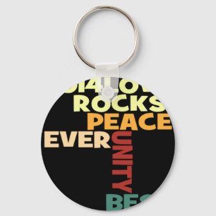 2014 Love Rocks Peace Art Print Key Ring