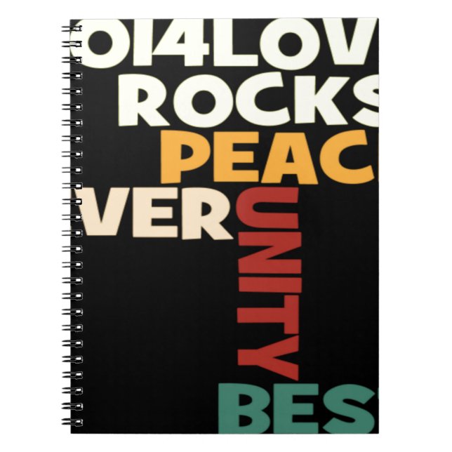 2014 Love Rocks Peace Art Print Notebook (Front)