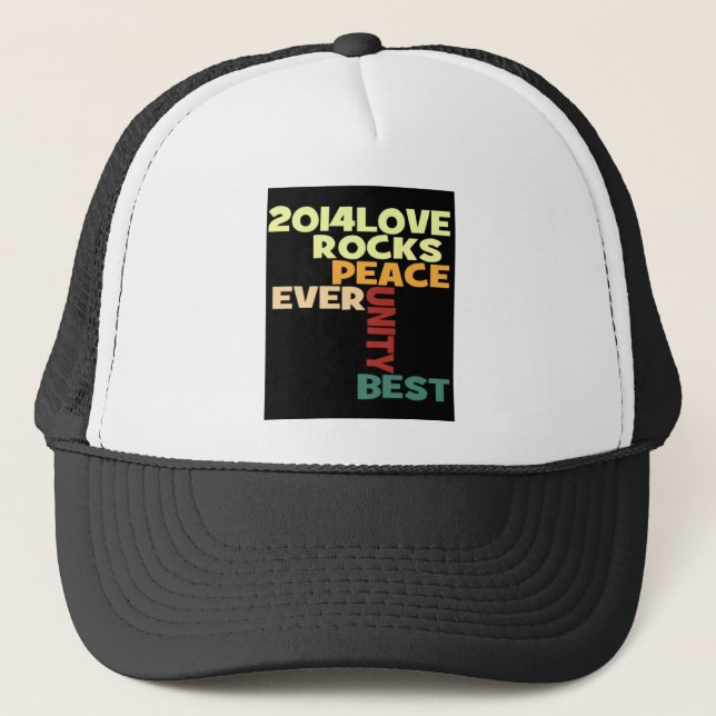 2014 Love Rocks Peace Art Print Trucker Hat (Front)