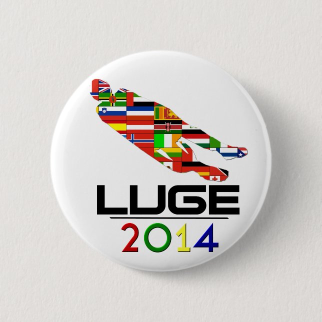 2014: Luge 6 Cm Round Badge (Front)