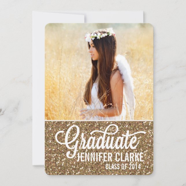 2014 MODERN SCRIPT PHOTO GRADUATION INVITATION (Front)