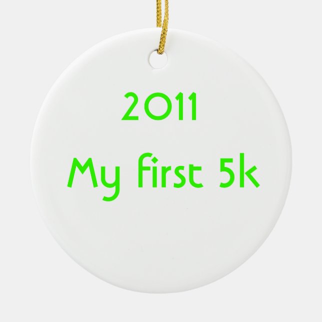 2014 My First 5k Ceramic Tree Decoration (Front)