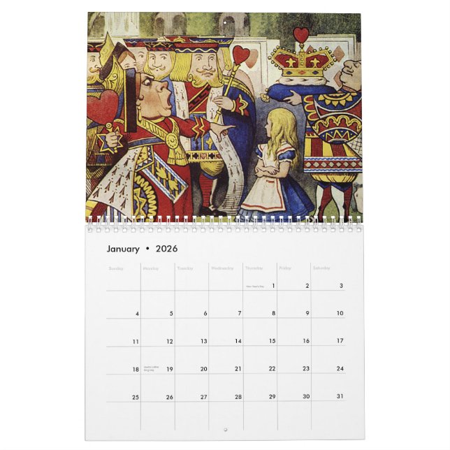 2015 Alice in Wonderland Calendar (Jan 2026)