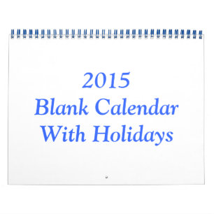 2015 Blank Calendar With Holidays