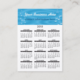 2015 Business Card Calendar Blue Spa