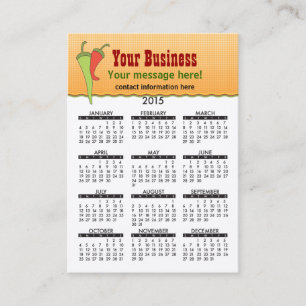 2015 Business Card Calendar Mexicine Cuisine