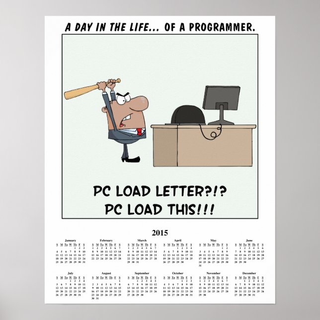 2015 Calendar Computer Error Poster (Front)