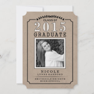 2015 Graduate Photo Brown Party Invite - For Her