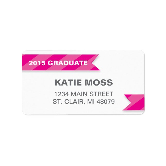2015 Graduation Address Label  | Pink (Front)