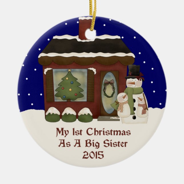 2015 My 1st Christmas As A Big Sister Ceramic Tree Decoration (Front)
