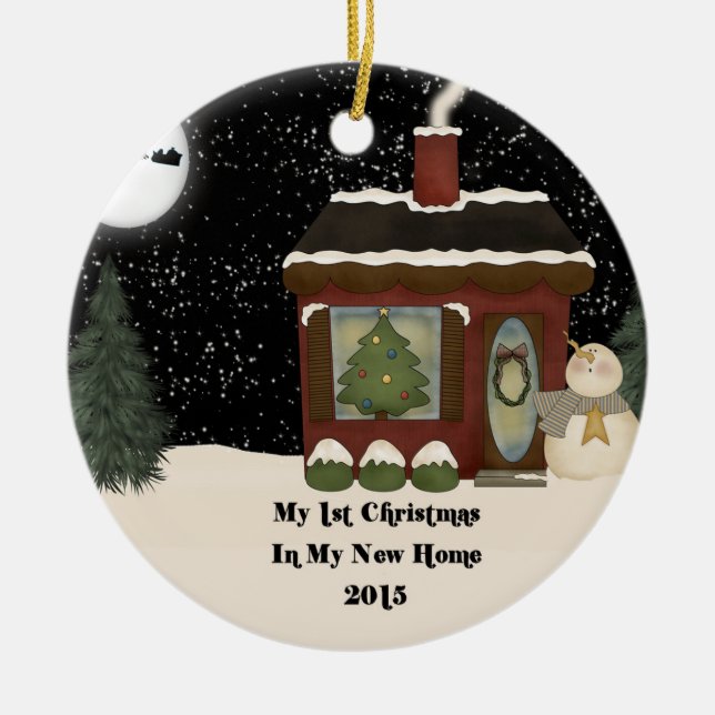 2015 New Home Christmas Ceramic Tree Decoration (Front)