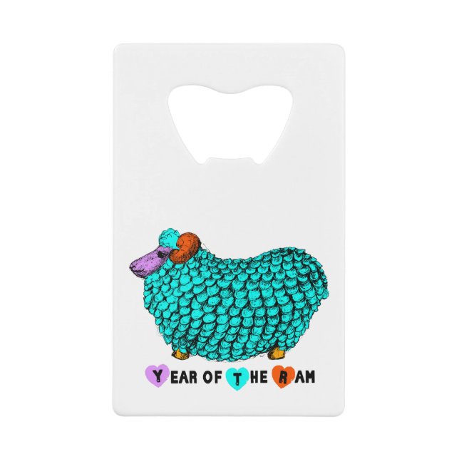 2015 Ram Sheep Goat Year Credit Card Bottle Opener (Front)