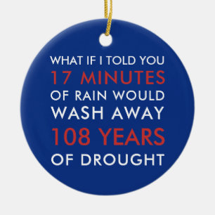 2016 Baseball Fan 17 Minutes of Rain Ceramic Tree Decoration