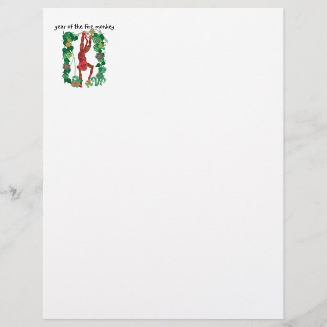 2016 Chinese Fire Monkey custom letter head (Front)