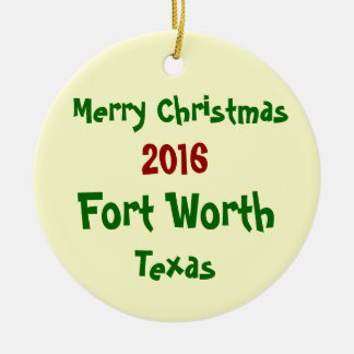 2016 Fort Worth Texas MERRY CHRISTMAS ORNAMENT