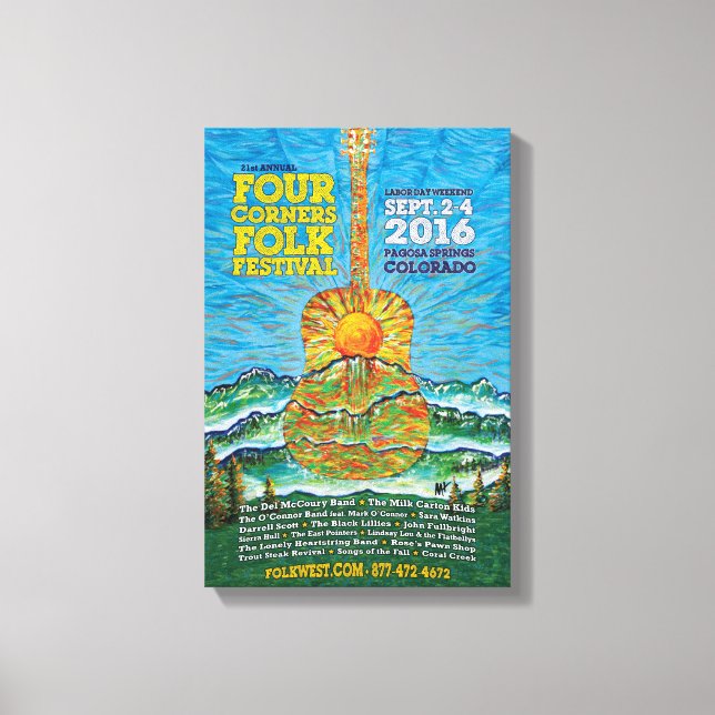 2016 Four Corners Folk Festival Poster Canvas Print (Front)