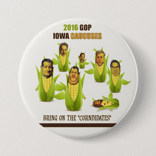 2016 GOP Iowa Caucuses 7.5 Cm Round Badge (Front)