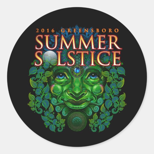 2016 Greensboro Summer Solstice Festival Souvenir Classic Round Sticker (Front)