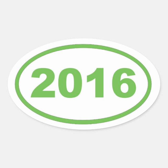 2016 light green oval sticker (Front)