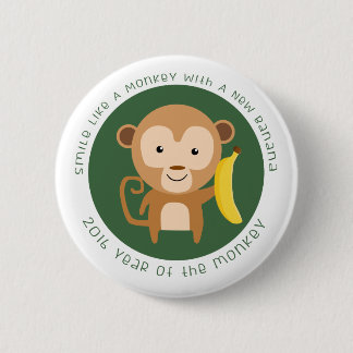 2016 Monkey Year 6 Cm Round Badge