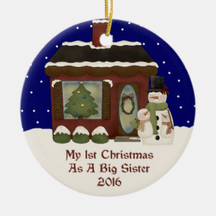 2016 My 1st Christmas As A Big Sister Ceramic Tree Decoration
