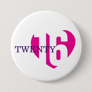2016 new year love 2016 button/badge 7.5 cm round badge