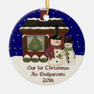 2016 Our 1st Christmas As Godparents Ceramic Tree Decoration
