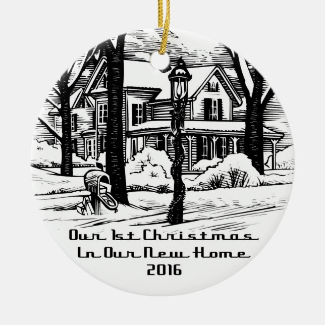 2016 Our New Home Christmas Ceramic Tree Decoration (Front)