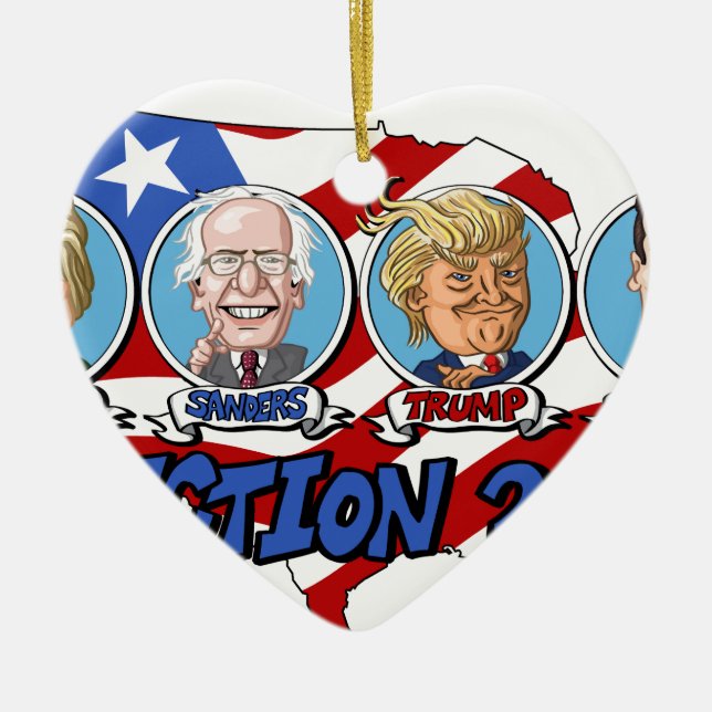 2016 Presidential Election Ceramic Tree Decoration (Front)