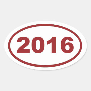 2016 red maroon oval sticker