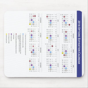 2016 US Equity Option Expiration Calendar Mouse Pad