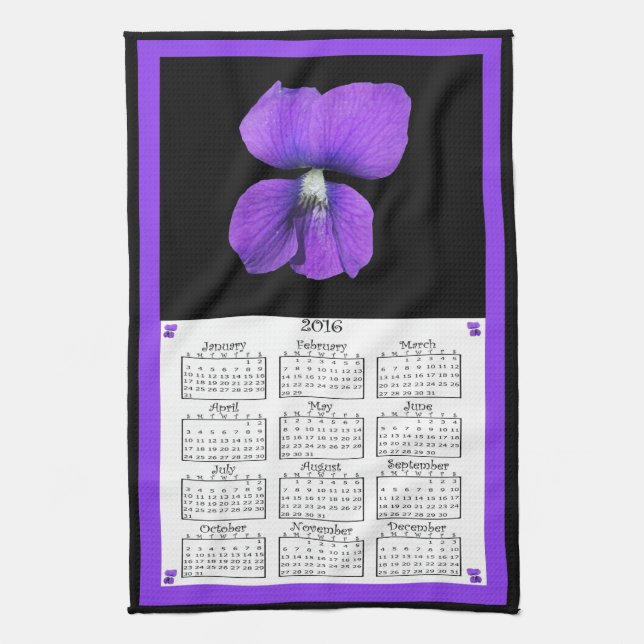 2016 Violets cloth calendar (Vertical)