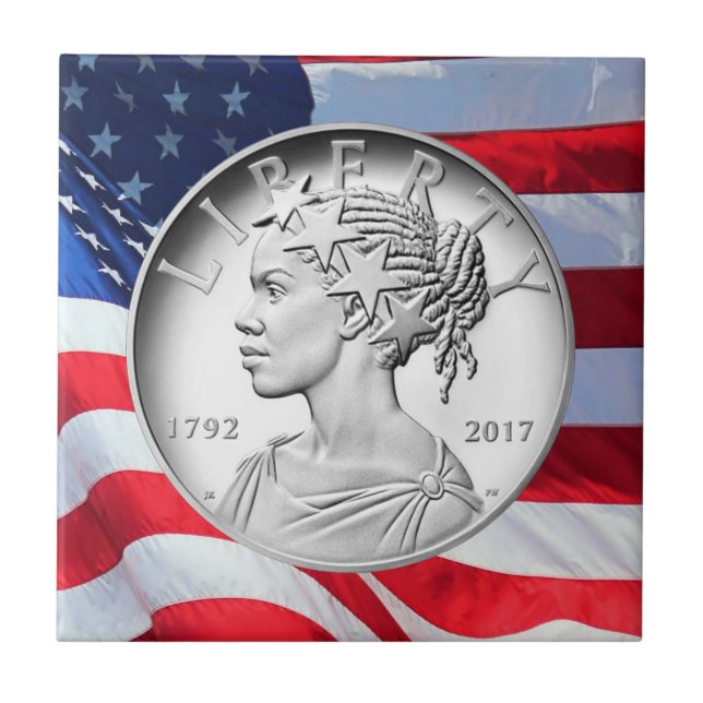  2017 American Liberty 225th Anniversary Silver    Tile (Front)