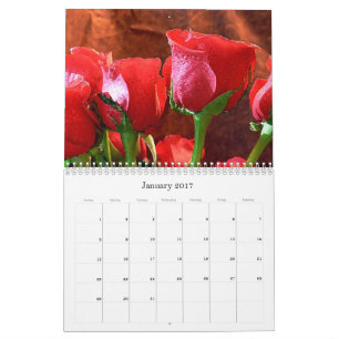2017 Calendar-Red Roses Calendar