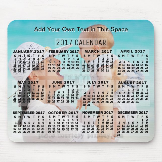 2017 Calendar (See Description for New Version)  Mouse Pad (Front)