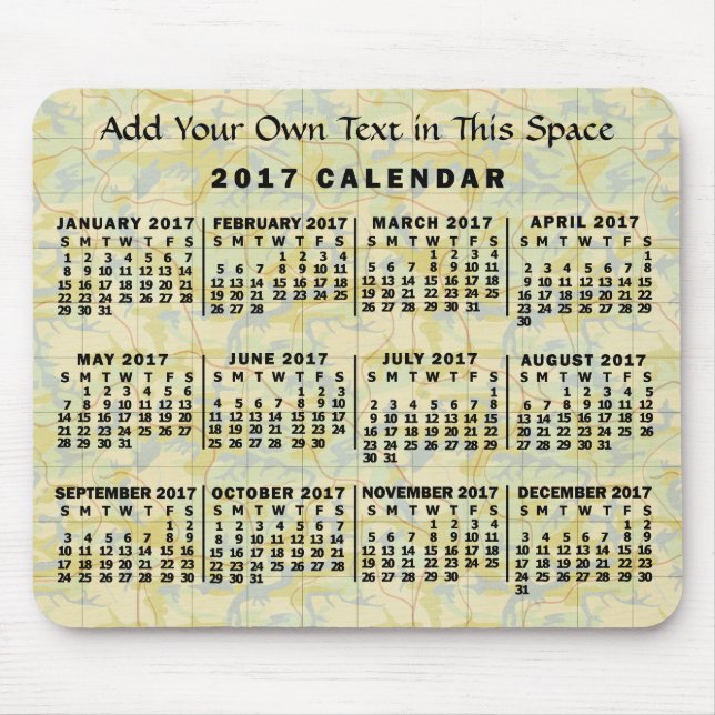 2017 Calendar (See Description for New Version)  Mouse Pad (Front)