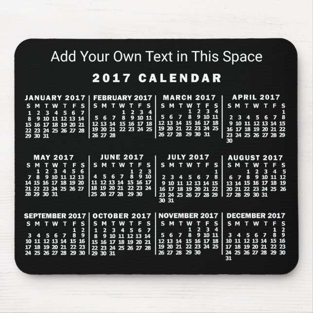 2017 Calendar (See Description for New Version)  Mouse Pad (Front)