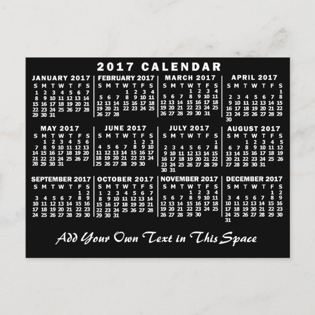 2017 Calendar (See Description for New Version)  Postcard (Front)