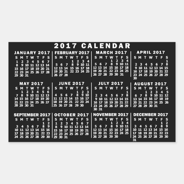 2017 Calendar (See Description for New Version)  Rectangular Sticker (Front)