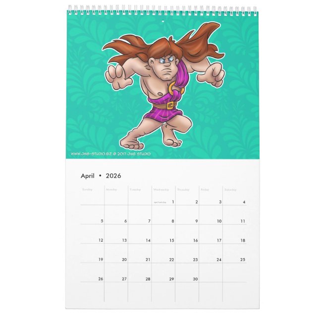 2017 cartoon calendar JMG Studio (Apr 2026)